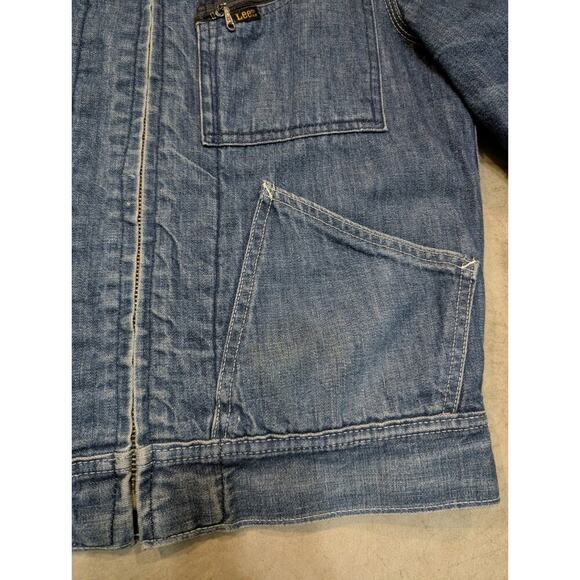 VTG 60-70 Lee Denim Jean Jacket 91B 36R Quilted Teardrop Talon Custom Honeycomb - Picture 5 of 16